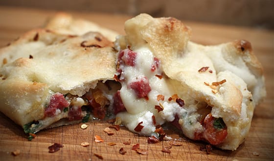 Venison Salami Calzones
