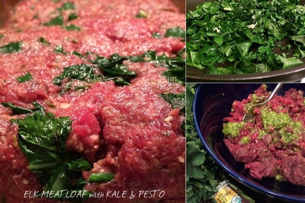 Elk Meatloaf with Kale and Pesto