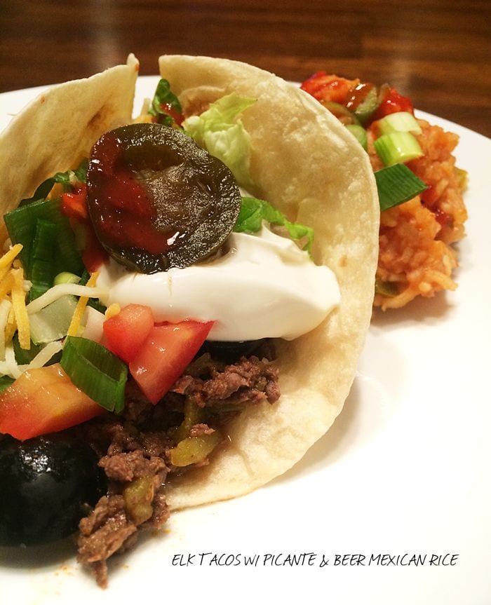 Elk Tacos with Mexican Rice