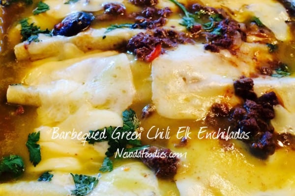 Barbequed Green Chili Elk Enchiladas
