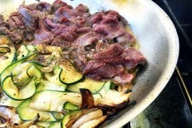 Elk Fajitas with Zucchini and Onions