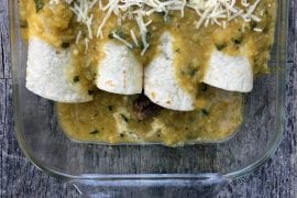 Ground Elk Enchiladas with Green Tomato Chili Sauce
