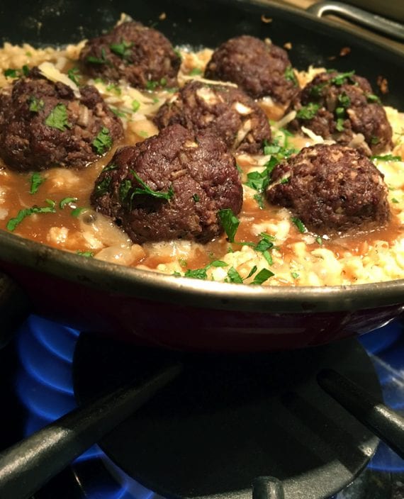 Baked Elk Meatballs with Cauliflower Rice Pilaf Wild Game Cuisine