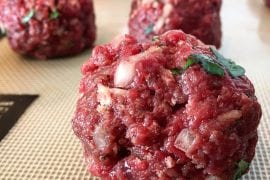 Baked Elk Meatballs with Cauliflower Rice Pilaf