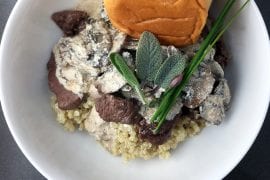 Antelope with Creamy Mushroom Sauce