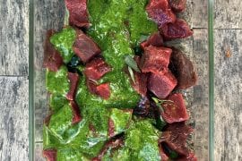 Elk Skewers with Tarragon Chimichurri