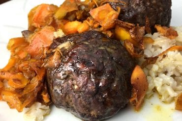 Curried Antelope Meatballs with Braised Carrots