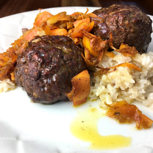 Baked Curried Antelope Meatballs