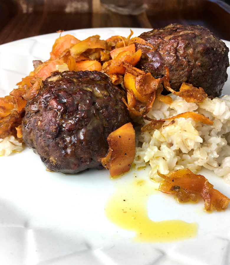 Baked Curry Antelope Meatballs with Carrots