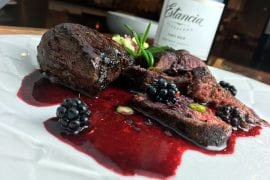 Elk Steak Medallions with Blackberry Red Wine Sauce