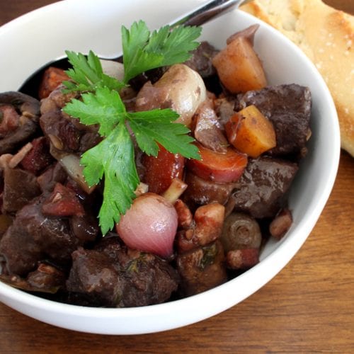 Elk Stew with Red Wine