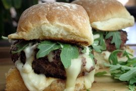 Brie-Stuffed Elk Sliders with Tarragon Garlic Mayonnaise