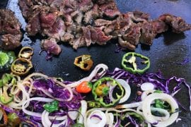 Elk Fajitas with Summer Vegetables