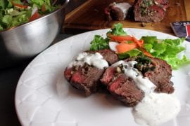 Succulent Elk Roulade with Creamy Gorgonzola Sauce