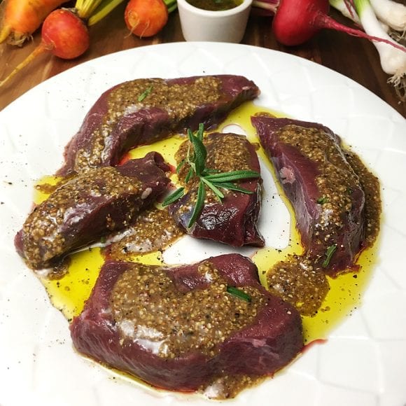 Venison Steak Mustard Marinade Wild Game Cuisine NevadaFoodies