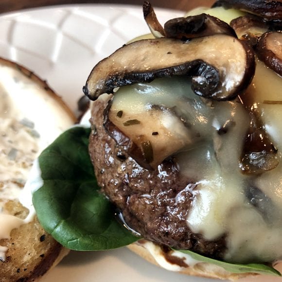 Mushroom Swiss Antelope Burgers with Tarragon Mayo Spread Wild Game Cuisine NevadaFoodies