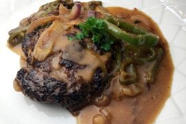 Elk Salisbury Steak with Onion Gravy