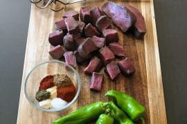 Elk Venison Fajita Rub Skewers
