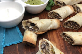 Elk and Black Bean Flautas