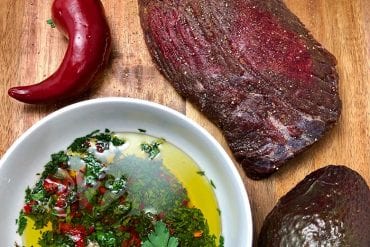 Grilled Elk Tri-Tip with Chimichurri Sauce