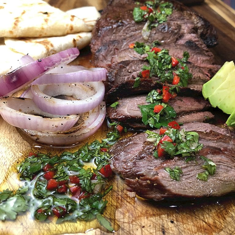 Grilled Elk Sirloin With Chimichurri Sauce 