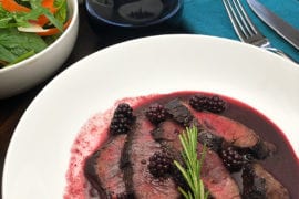 Elk Loin with a Blackberry Pan Sauce