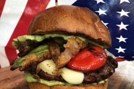 Onion and Pepper Stacked Sheep Burgers