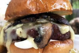 Venison Mushroom Brie Burger