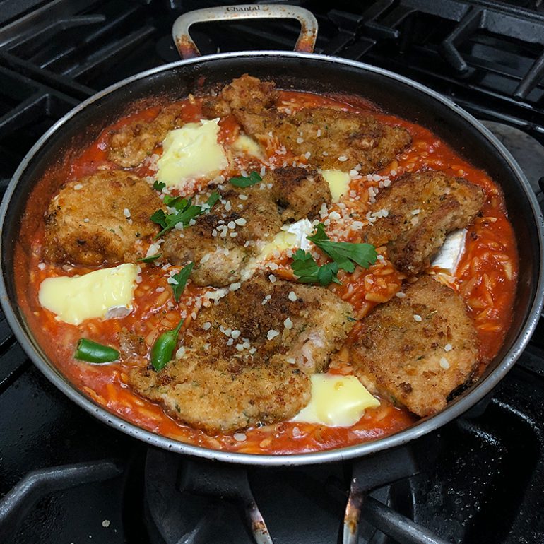 Chukar Parmesan and Orzo Pasta Wild Game Cuisine NevadaFoodies