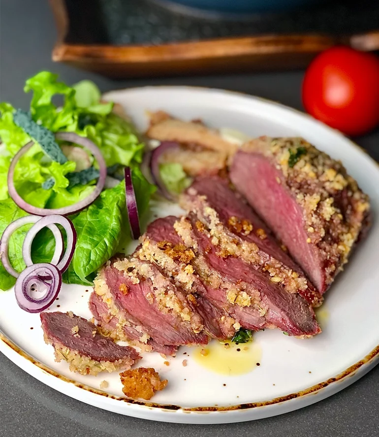 Parmesan Crusted Venison Steaks