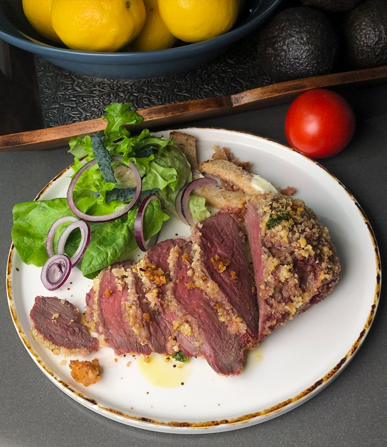 Parmesan Crusted Venison Steaks