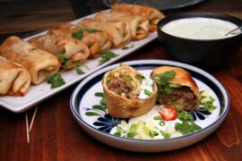 Elk Chimichangas with Cilantro Crema