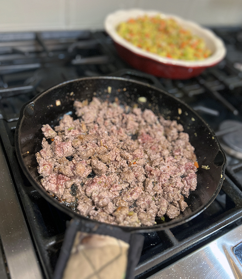 Flaky Puff Pastry Ground Venison Meat Pie