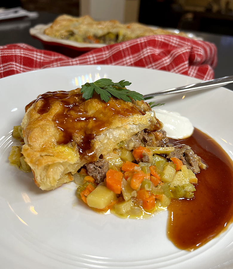 Flaky Puff Pastry Ground Venison Meat Pie