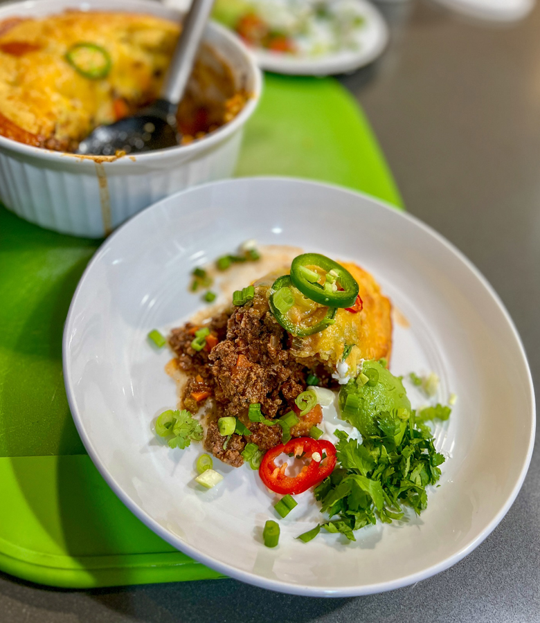 Antelope Chili & Cornbread Chili Casserole