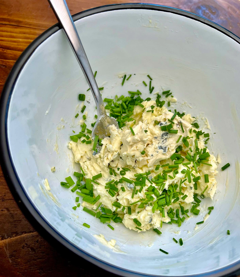 Seared Antelope Steak with Blue Cheese Compound Butter