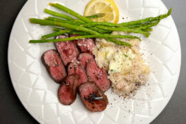 Seared Antelope Steak with Blue Cheese Compound Butter