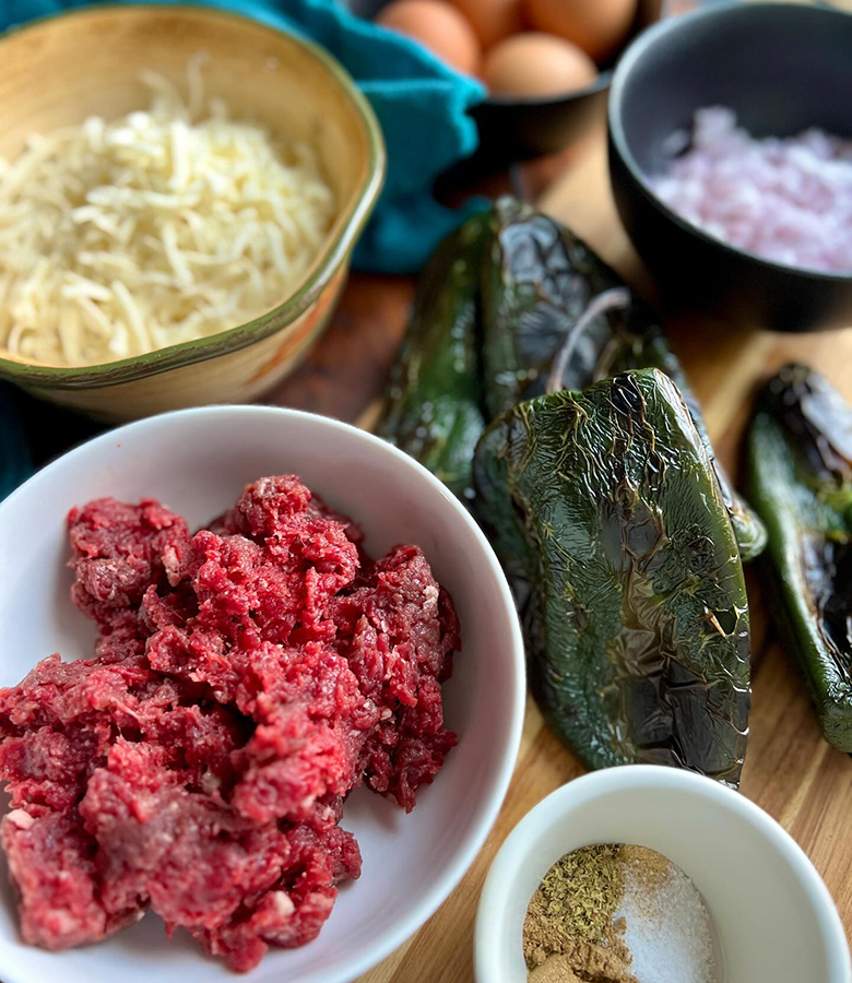 Ground Venison Chile Relleno Casserole