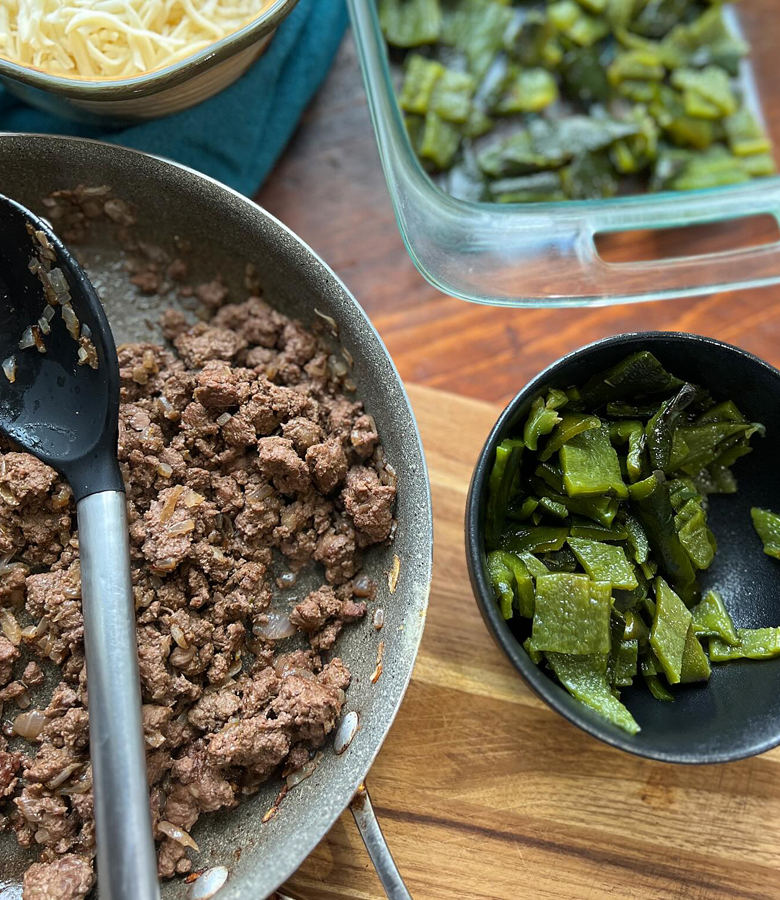 Ground Venison Chile Relleno Casserole