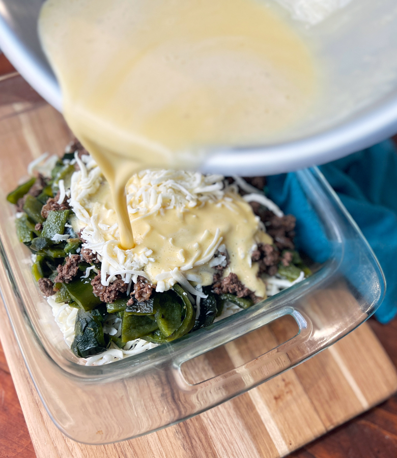 Ground Venison Chile Relleno Casserole