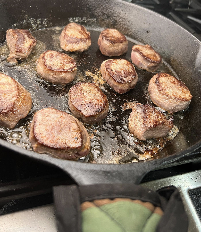 Parmesan-Crusted Venison Eye-o-Round Medallions