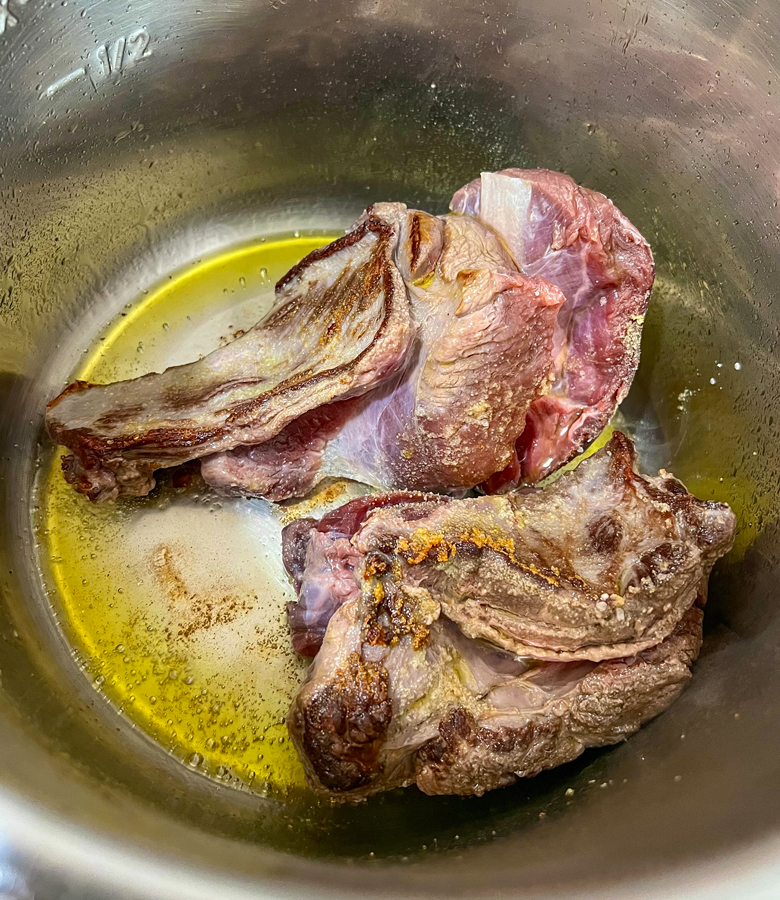 Braised Venison Neck Roast and Creamy Polenta