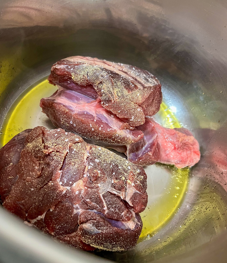 Braised Venison Neck Roast and Creamy Polenta