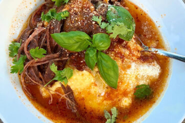 Braised Venison Neck Roast and Creamy Polenta