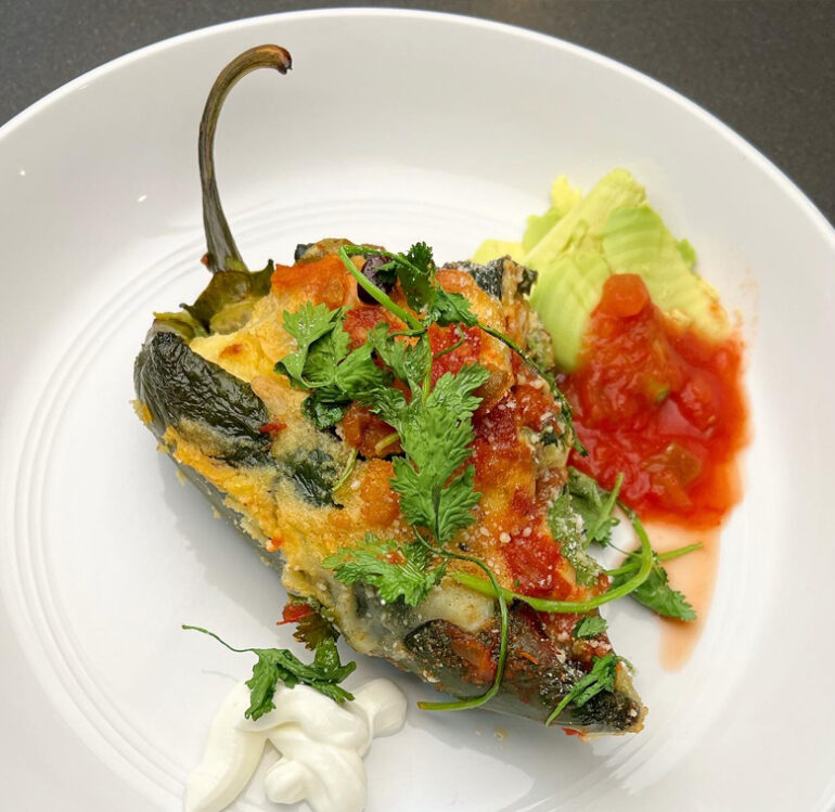Ground Venison Cornbread Poblano Peppers