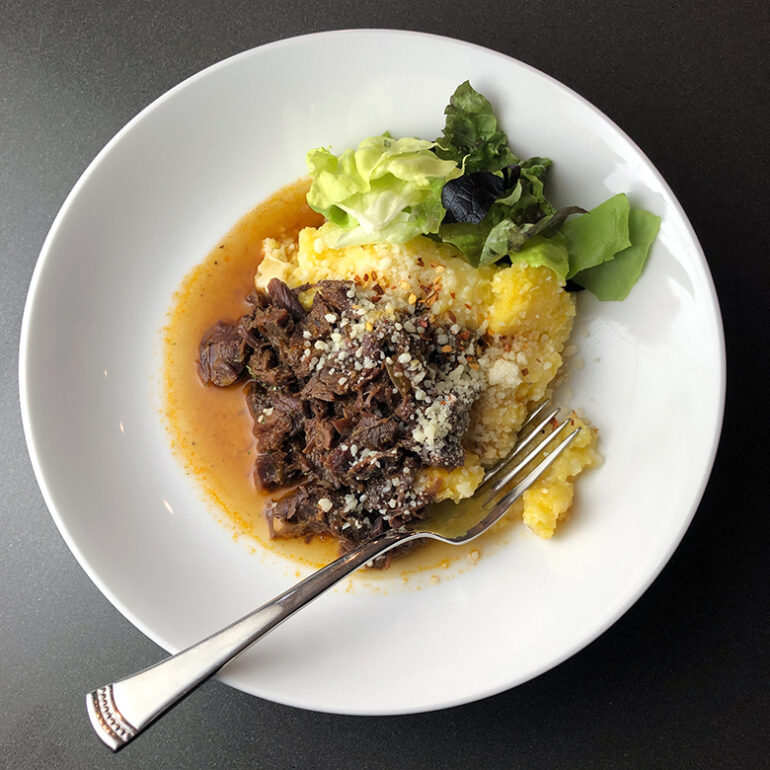 Instant Pot Venison Shanks and Polenta