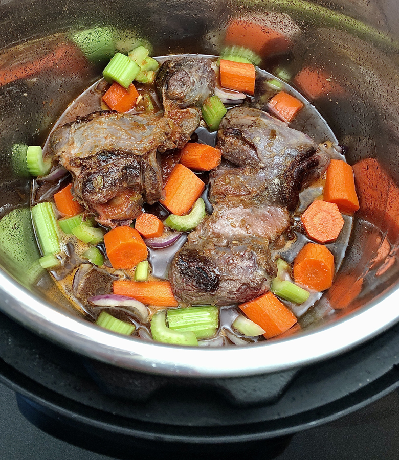 Instant Pot Venison Shanks and Polenta