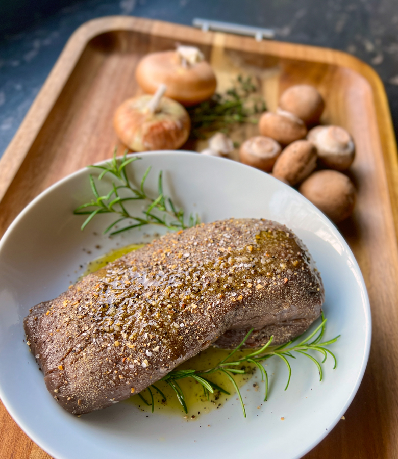 Reverse Seared Venison Top Round Roast