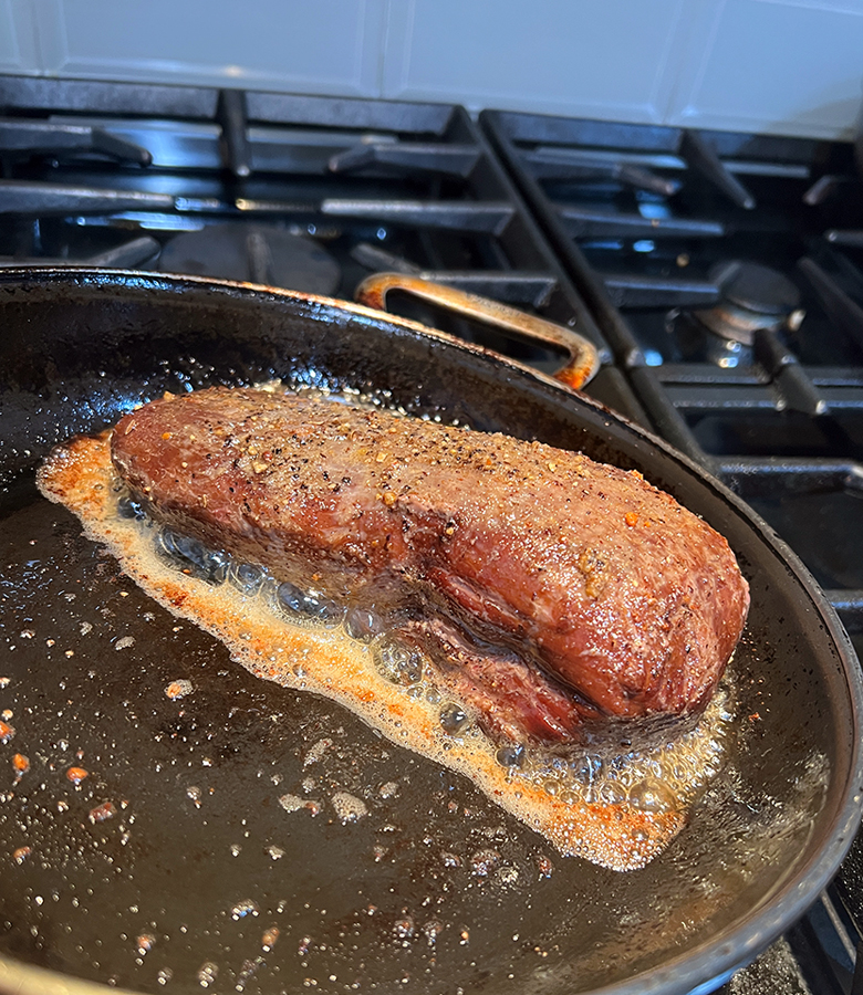 Reverse Seared Venison Top Round Roast