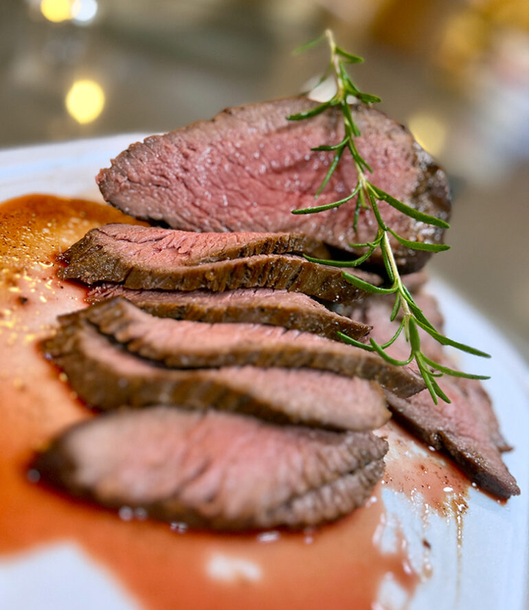 Reverse Seared Venison Top Round Roast